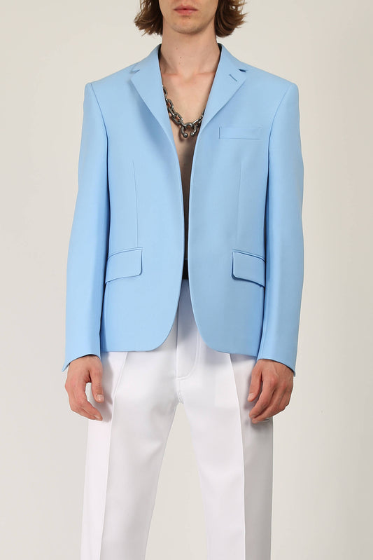 BUTTONLESS BLAZER - LIGHTBLUE