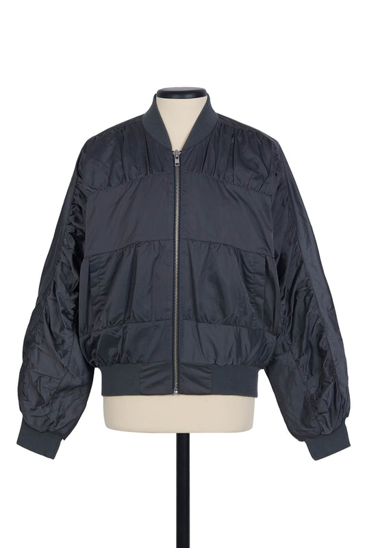 RUCHED BOMBER JACKET