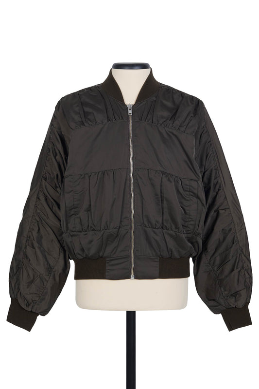 RUCHED BOMBER JACKET